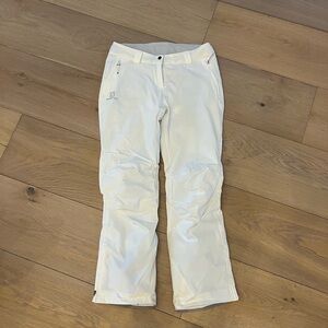 Women's White Salomon Ski Pants